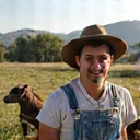 Farm worker Javier Lopez caring for animals