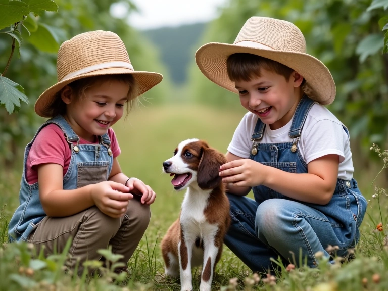 Children enjoying farm activities