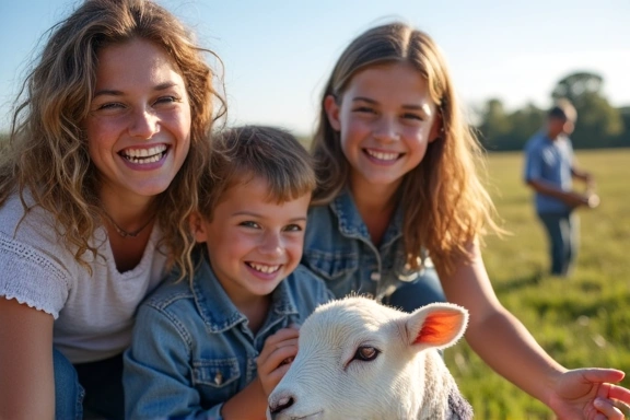 Family enjoying a farm tour